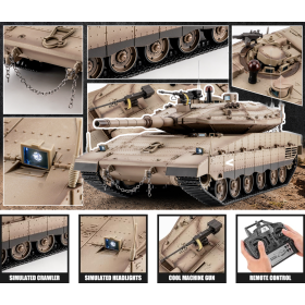Czołg HENG LONG IDF Merkava MK IV 1/16 V7.0 2.4GHz (działko ASG/dźwięk/dym/metalowa przekładnia)
