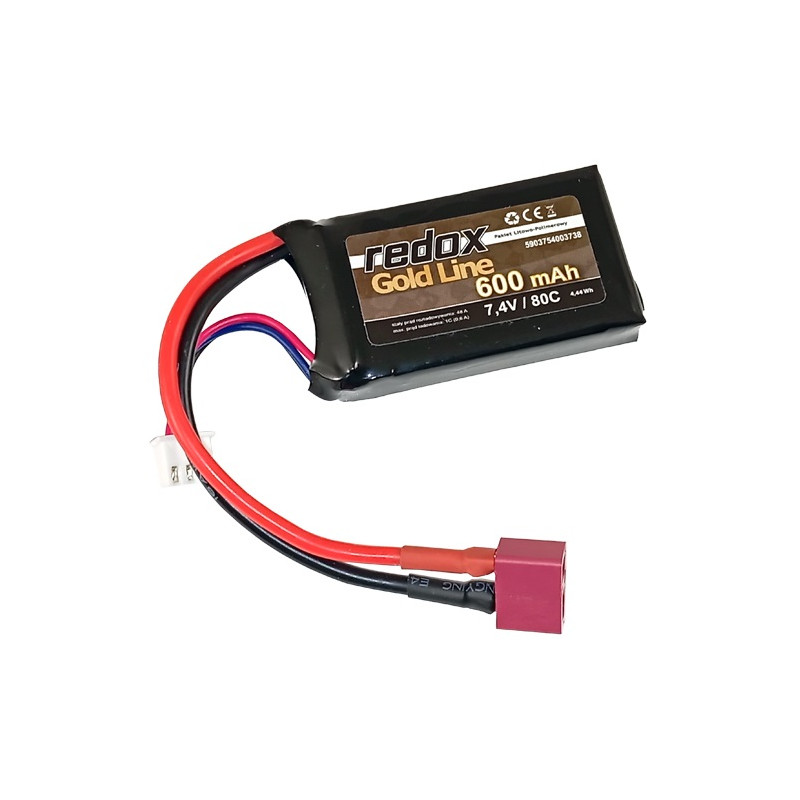 Akumulator REDOX Gold Line 7,4V 600mAh 2S 80C LiPo DEAN do MAVERICK BlackZon Smyter