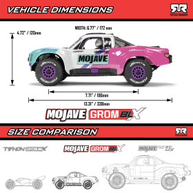 ARRMA Mojave Grom 223S BLX 1:18 4WD Smart RTR (turkusowy/różowy)