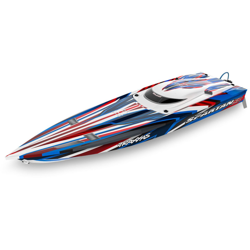 Łódź wyścigowa TRAXXAS Spartan SR + Stablilizacja TSM + TQi (Czerwony)