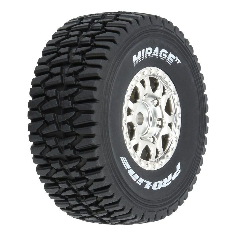 PRO-LINE Koło 1:16, opona Mirage TT, felga srebrna 12mm (4) Mojave Grom