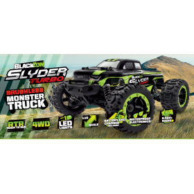 MAVERICK BlackZon Slyder MT Turbo 1/16 4WD Brushless RTR + Oświetlenie LED (Zielony)