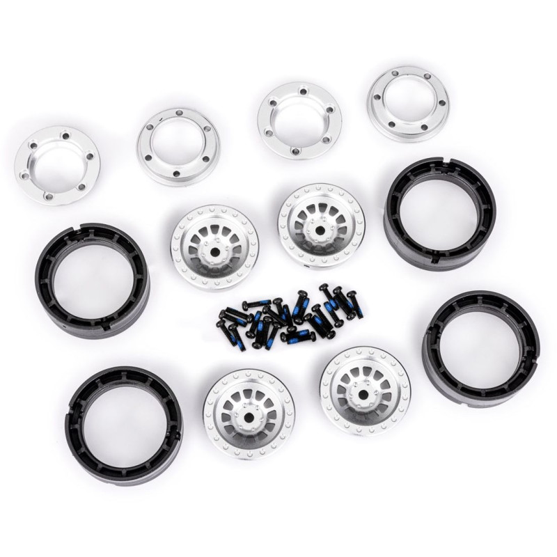 TRAXXAS Felgi Aluminiowe Beadlock 1.0" TRX-4M (Srebrne) (4 szt.)
