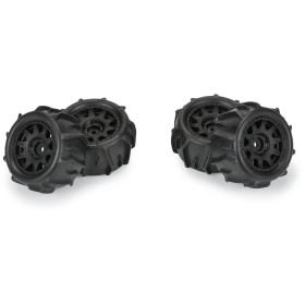 PRO-LINE Koła 1:18, Opony Dumont, felga czarna, H12mm (4): Granite GROM