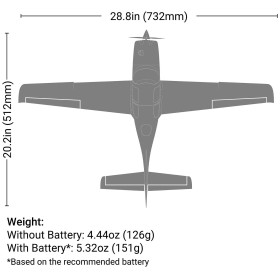 E-flite Cirrus SR22T 0.73m AS3X SAFE Select BNF Basic