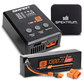SPEKTRUM Smart Powerstage G2 Car 3S 1300mAh IC2, ładowarka S100, zasilacz 65W