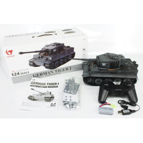 Czołg HENG LONG Taigen German Tiger 1 Late Painted Gray 1/24 2.4GHz (działko ASG/IR/dźwięk)