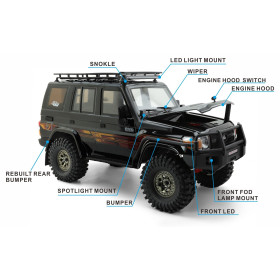 RGT Toyota LC76 Rescuer 4WD 1/10 RTR (Czarny)