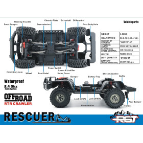 RGT Toyota LC76 Rescuer 4WD 1/10 RTR (Czarny)