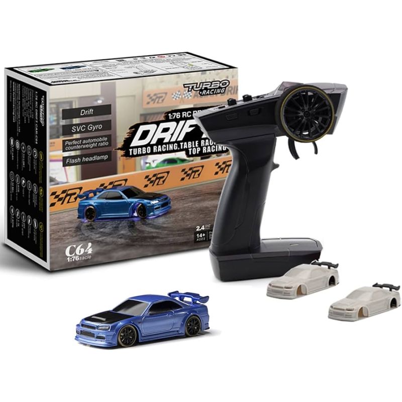 Turbo Racing 1/76 C64 DRIFT RC Car RTR (Metallic blue)