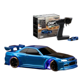 Turbo Racing Nissan Skyline R34 1/76 C64 Drift Car RTR - Żyroskop (Niebieski)