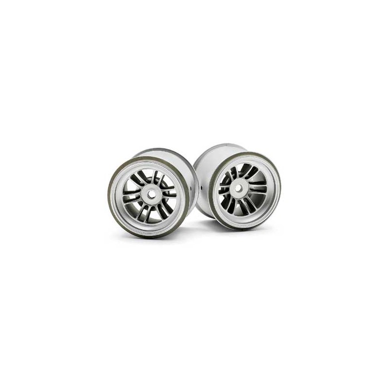 HPI RACING FT01 PRECISION WHEEL SET (SILVER/REAR/2PCS)