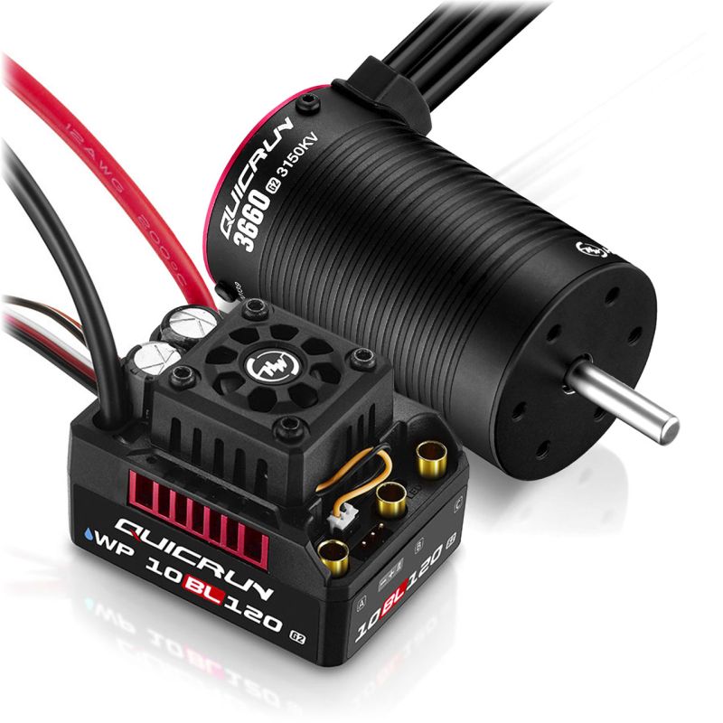 Zestaw bezszczotkowy HOBBYWING Quicrun Brushless Combo WP10BL120G2 mit 3660SL 3150KV G2