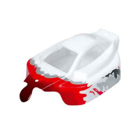 LRP S18 Buggy Body Shell (white/red) - pre-cut