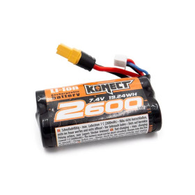 Akumulator KONECT 7,4V 2600mAh 2S LiIon XT60 do BlackZon Smyter WLToys 144001