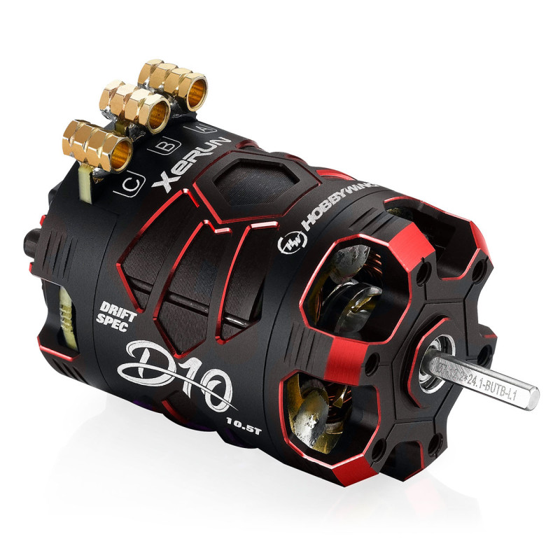 Silnik bezszczotkowy HOBBYWING Xerun D10 Brushless Drift Motor 10.5T (Czerwony)