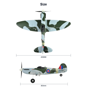 Samolot TOP RC HOBBY Mini Spitfire 450 (RAF Day Fighter)