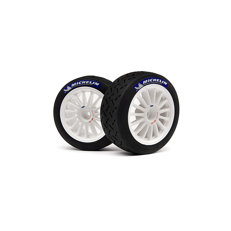 HPI RACING MOUNTED TARMAC TIRE/WHEEL SET (WHITE/2PCS)